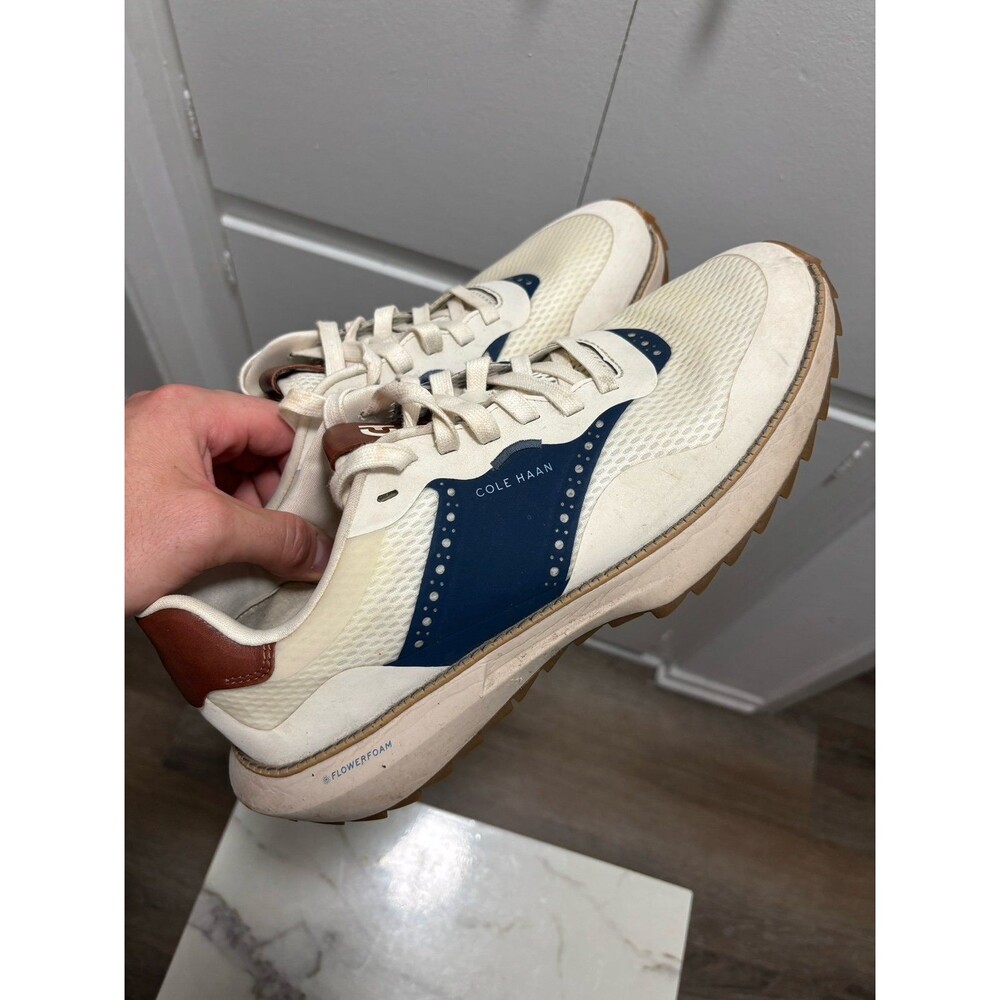 Cole Haan GrandPro Ashland Golf Shoes Ivory Navy Blazer Blue Mens Size 11